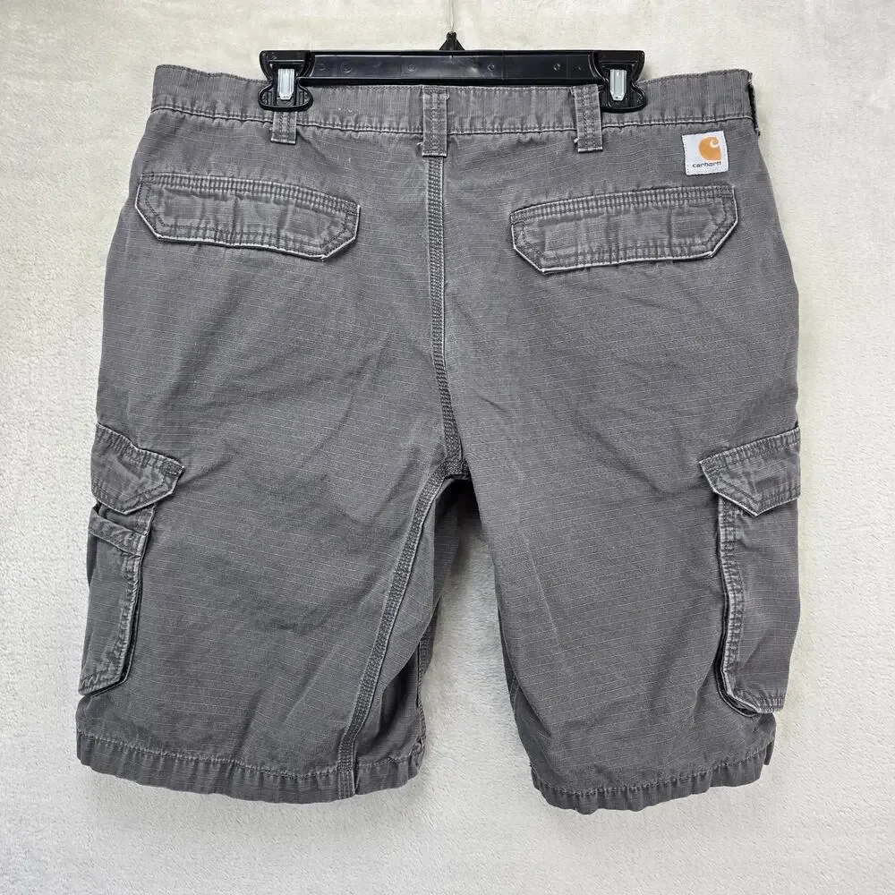 Carhartt Force Tappen Cargo Shorts Mens 38 (Fits 36x10) Gray Relaxed Fit 101168